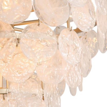 Yep by Golden Lighting Cascada 11-light Pendant in Aegean Silver and Cirrus Cloud Glass - - Golden Lighting