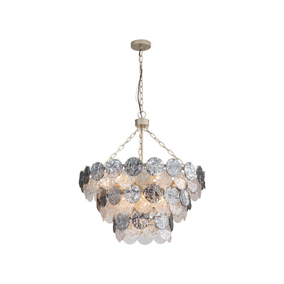 Yep by Golden Lighting Cascada 11-light Pendant in Aegean Silver and Smoke Plated Glass - - Golden Lighting