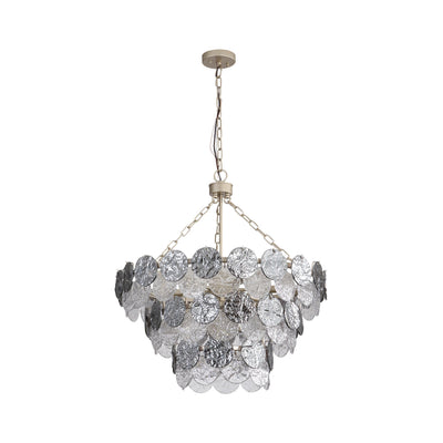 Yep by Golden Lighting Cascada 11-light Pendant in Aegean Silver and Smoke Plated Glass - - Golden Lighting
