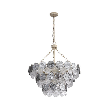 Yep by Golden Lighting Cascada 11-light Pendant in Aegean Silver and Smoke Plated Glass - - Golden Lighting