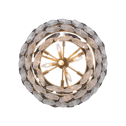 Yep by Golden Lighting Cascada 11-light Pendant in Aegean Silver and Smoke Plated Glass - - Golden Lighting