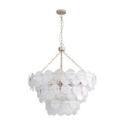 Yep by Golden Lighting Cascada 13-light Pendant in Aegean Silver and Cirrus Cloud Glass - - Golden Lighting
