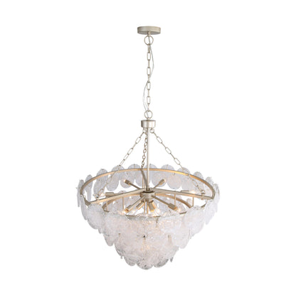Yep by Golden Lighting Cascada 13-light Pendant in Aegean Silver and Cirrus Cloud Glass - - Golden Lighting