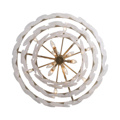 Yep by Golden Lighting Cascada 13-light Pendant in Aegean Silver and Cirrus Cloud Glass - - Golden Lighting