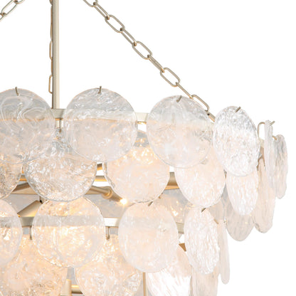 Yep by Golden Lighting Cascada 13-light Pendant in Aegean Silver and Cirrus Cloud Glass - - Golden Lighting