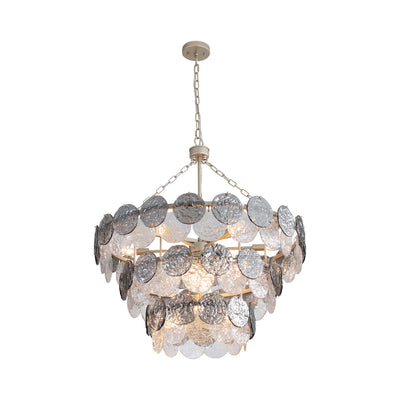 Yep by Golden Lighting Cascada 13-light Pendant in Aegean Silver and Smoke Plated Glass - - Golden Lighting