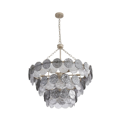 Yep by Golden Lighting Cascada 13-light Pendant in Aegean Silver and Smoke Plated Glass - - Golden Lighting