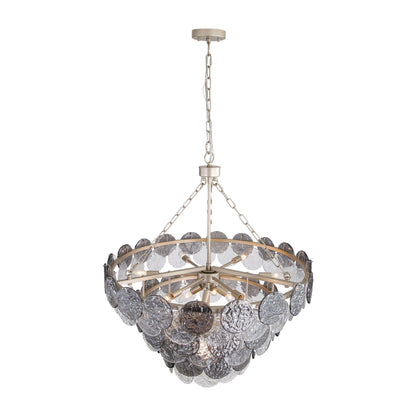 Yep by Golden Lighting Cascada 13-light Pendant in Aegean Silver and Smoke Plated Glass - - Golden Lighting
