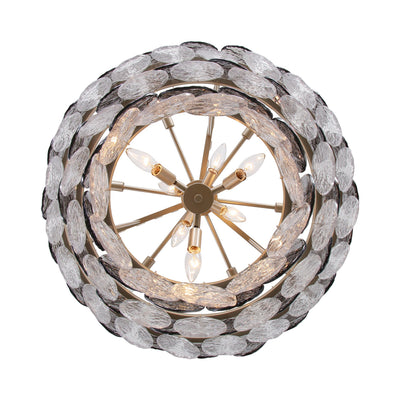 Yep by Golden Lighting Cascada 13-light Pendant in Aegean Silver and Smoke Plated Glass - - Golden Lighting
