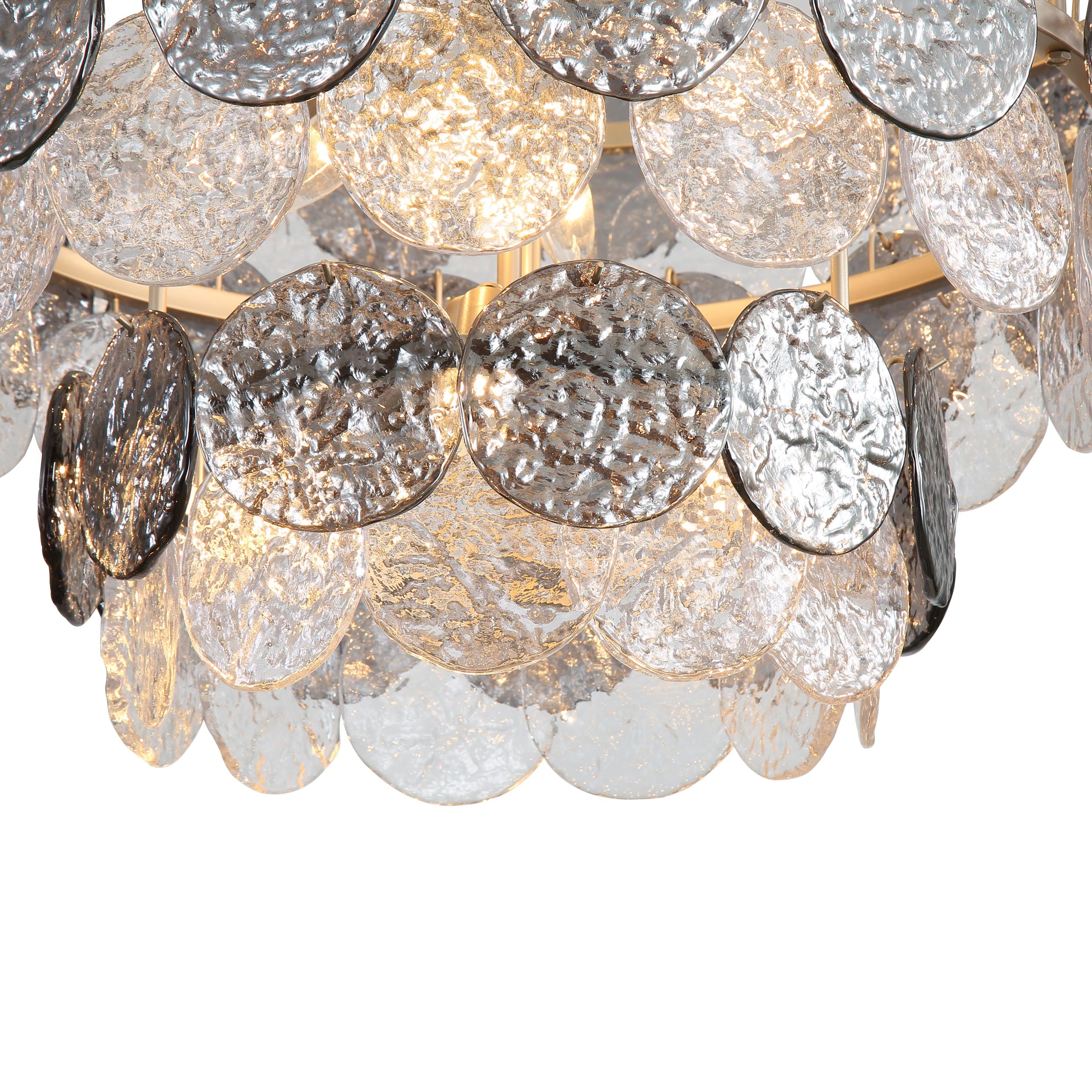 Yep by Golden Lighting Cascada 13-light Pendant in Aegean Silver and Smoke Plated Glass - - Golden Lighting