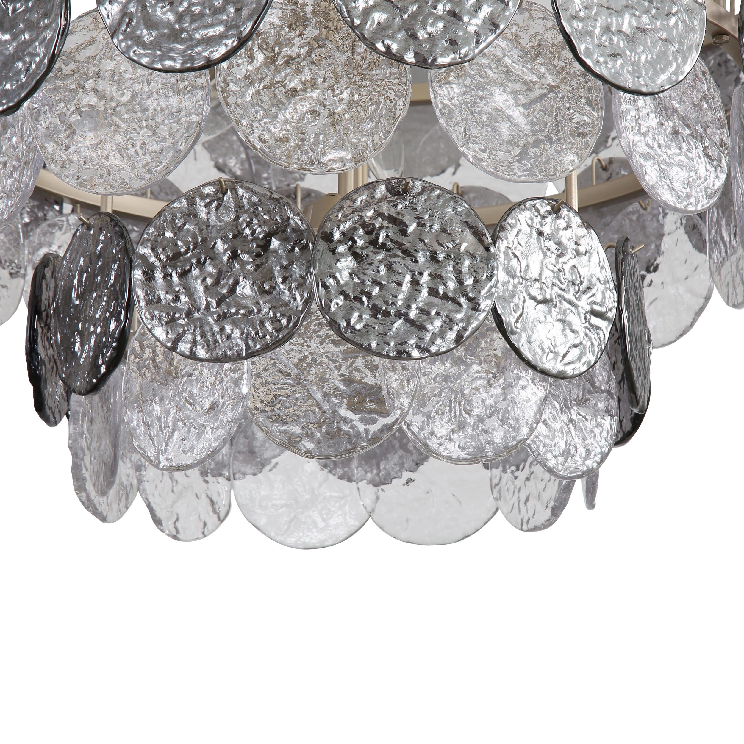 Yep by Golden Lighting Cascada 13-light Pendant in Aegean Silver and Smoke Plated Glass - - Golden Lighting