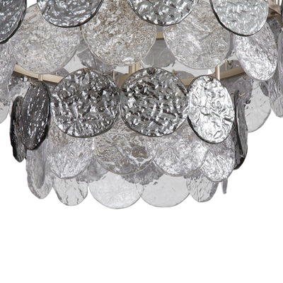 Yep by Golden Lighting Cascada 13-light Pendant in Aegean Silver and Smoke Plated Glass - - Golden Lighting