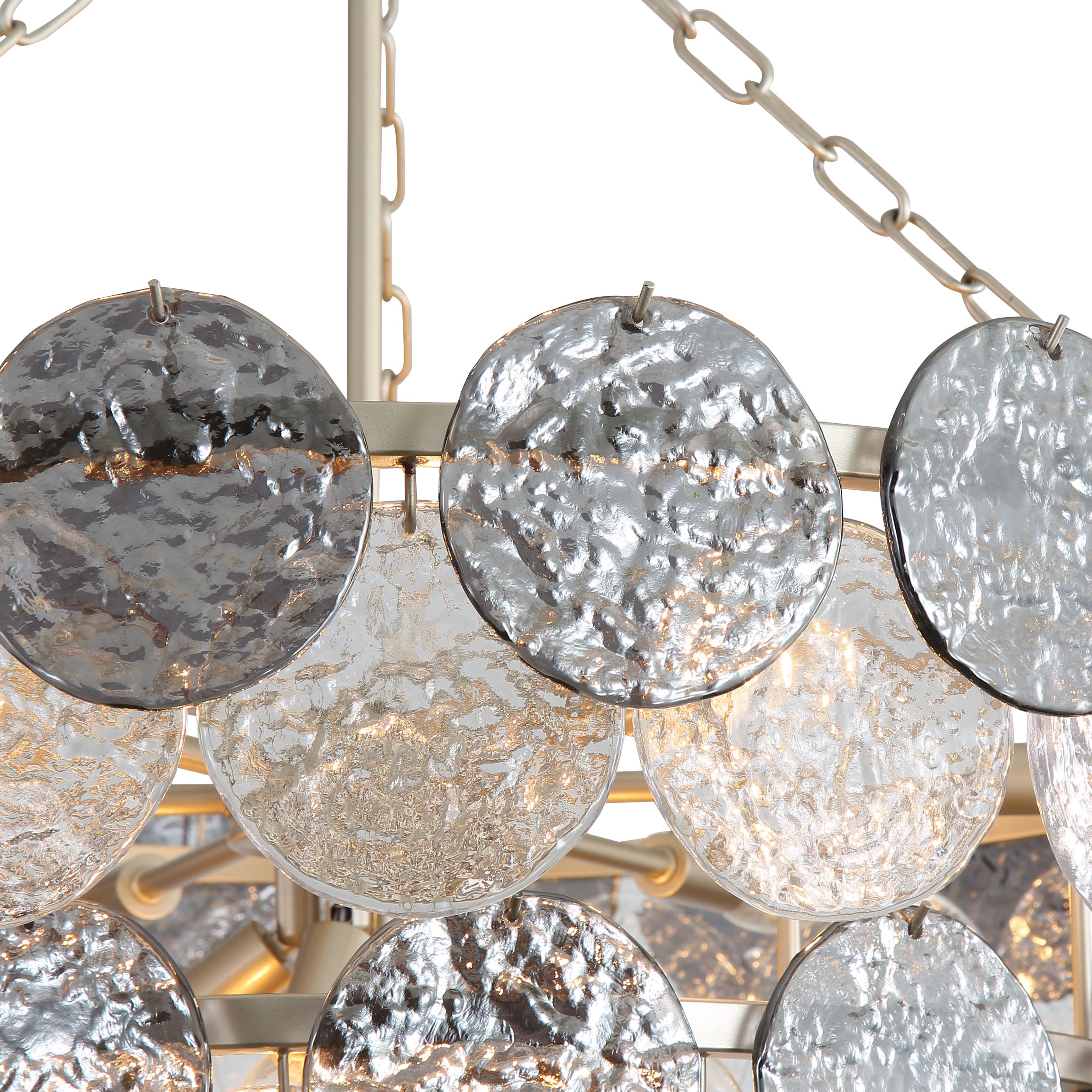 Yep by Golden Lighting Cascada 13-light Pendant in Aegean Silver and Smoke Plated Glass - - Golden Lighting