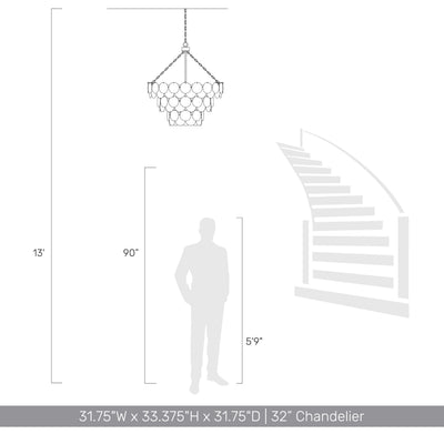 Yep by Golden Lighting Cascada 13-light Pendant in Aegean Silver and Cirrus Cloud Glass - - Golden Lighting