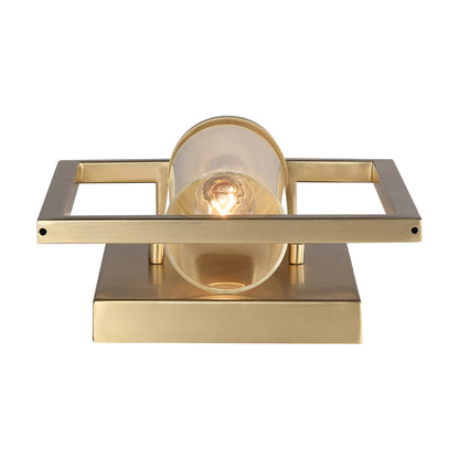 Marco 1-Light Wall Sconce in Brushed Champagne Bronze with Clear Glass - Brushed Champagne Bronze / Clear Glass / Clear - Golden Lighting