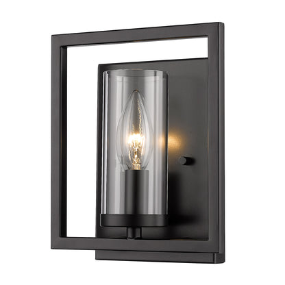 Marco 1 Light Wall Sconce in Matte Black - - Golden Lighting