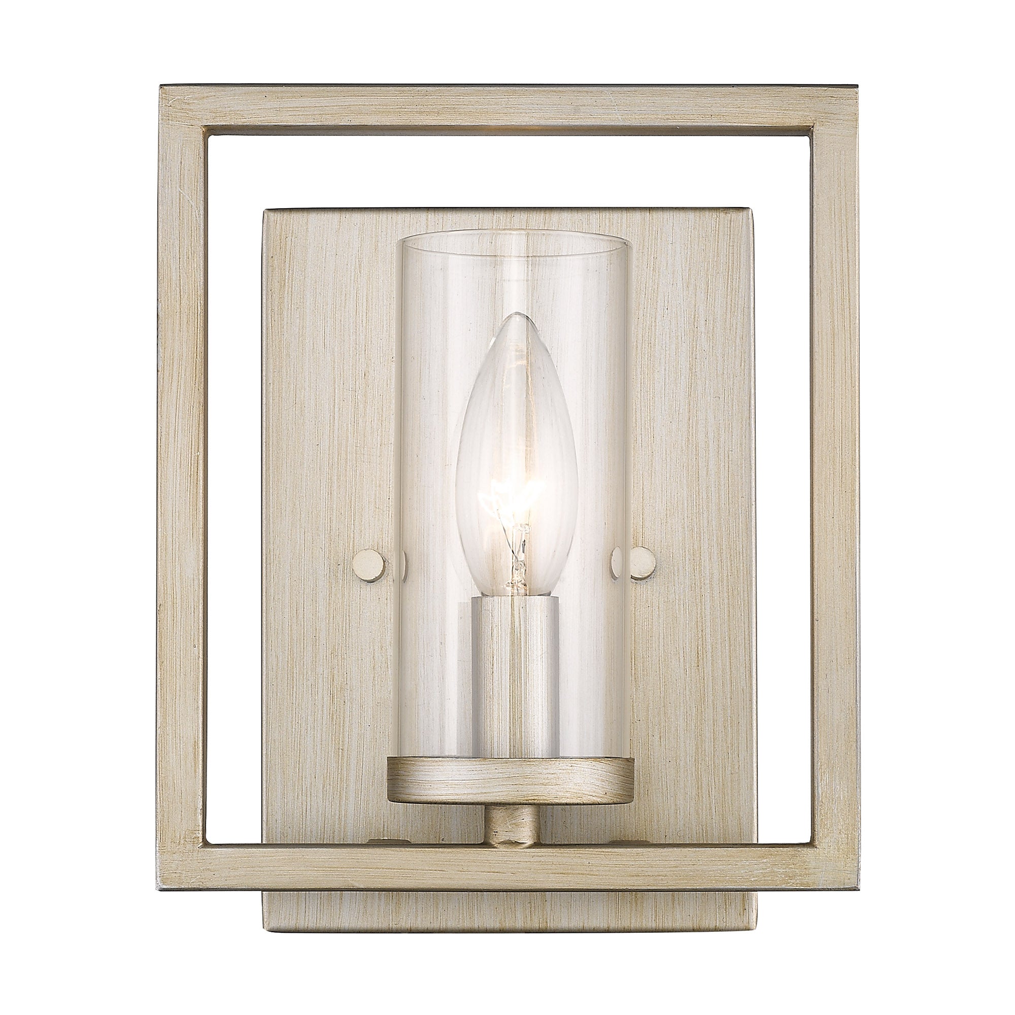 Marco 1 Light Wall Sconce - White Gold / Clear Glass / Clear - Golden Lighting