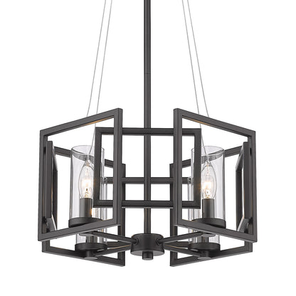 Golden Lighting Marco 4-light Pendant in Matte Black - - Golden Lighting