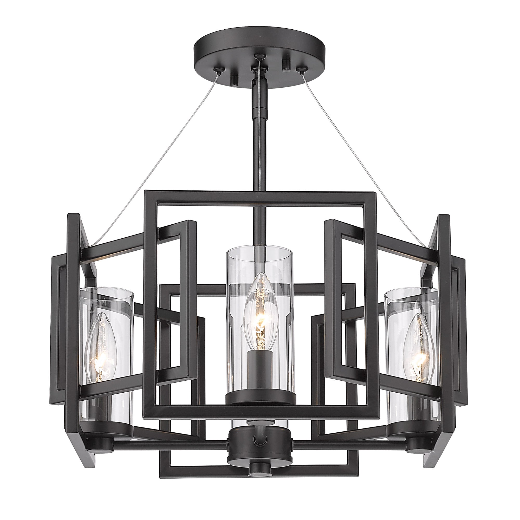 Golden Lighting Marco 4-light Pendant in Matte Black - - Golden Lighting