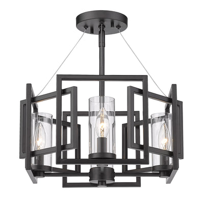 Golden Lighting Marco 4-light Pendant in Matte Black - - Golden Lighting
