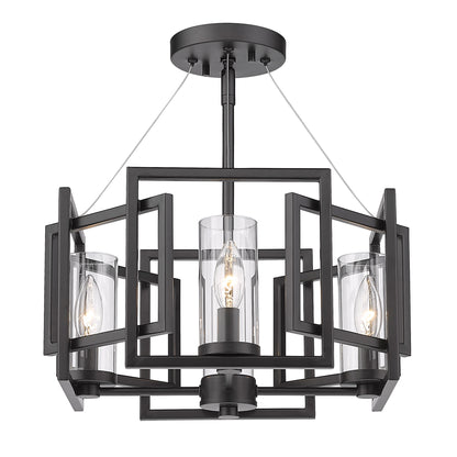 Golden Lighting Marco 4-light Pendant in Matte Black - - Golden Lighting