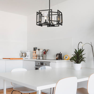 Golden Lighting Marco 4-light Pendant in Matte Black - - Golden Lighting