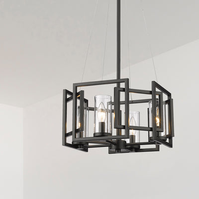 Golden Lighting Marco 4-light Pendant in Matte Black - - Golden Lighting