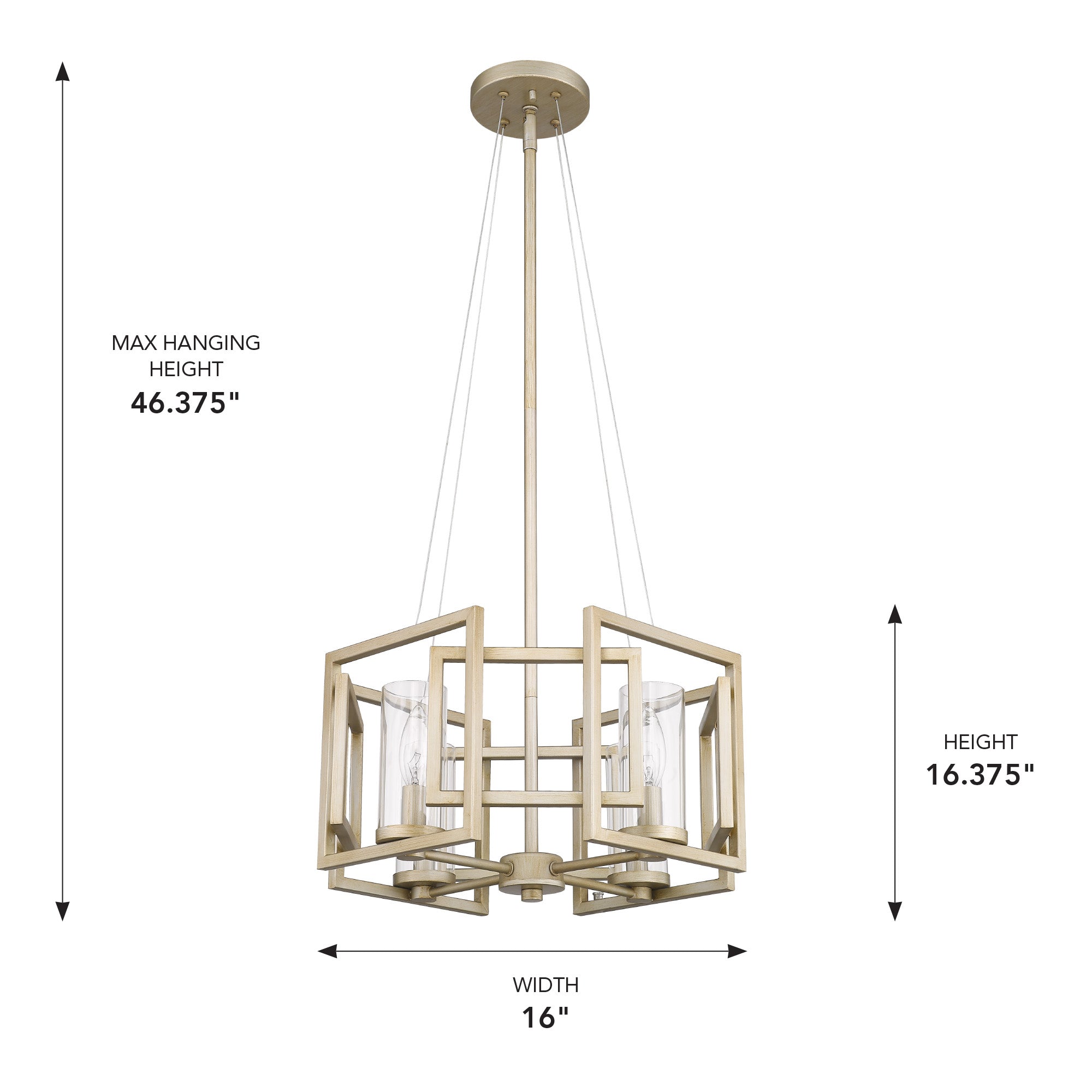 Golden Lighting Marco 4-light Pendant in White Gold - - Golden Lighting