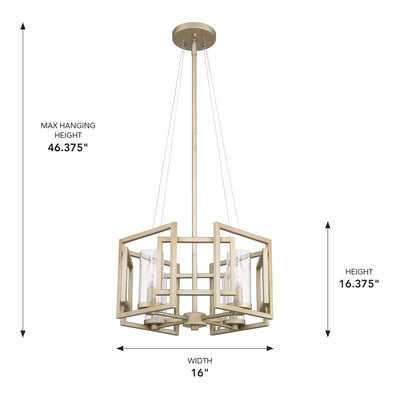 Golden Lighting Marco 4-light Pendant in White Gold - - Golden Lighting