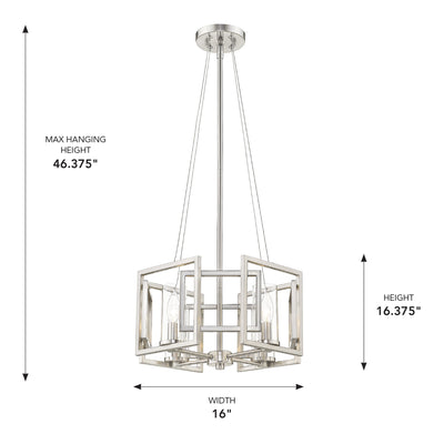 Golden Lighting Marco 4-light Pendant in Pewter - - Golden Lighting