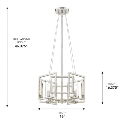 Golden Lighting Marco 4-light Pendant in Pewter - - Golden Lighting
