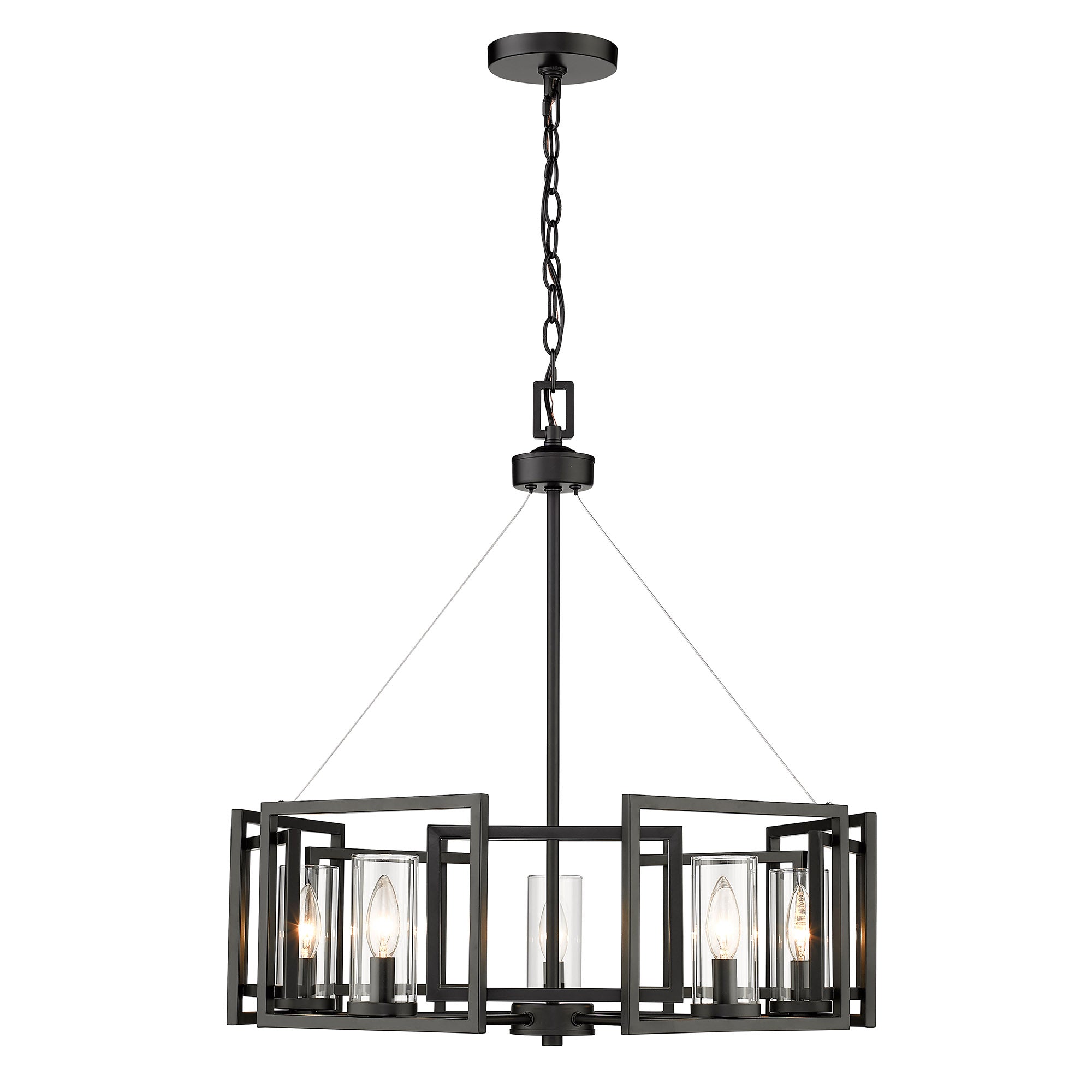 Golden Lighting Marco 5-light Chandelier in Matte Black - - Golden Lighting