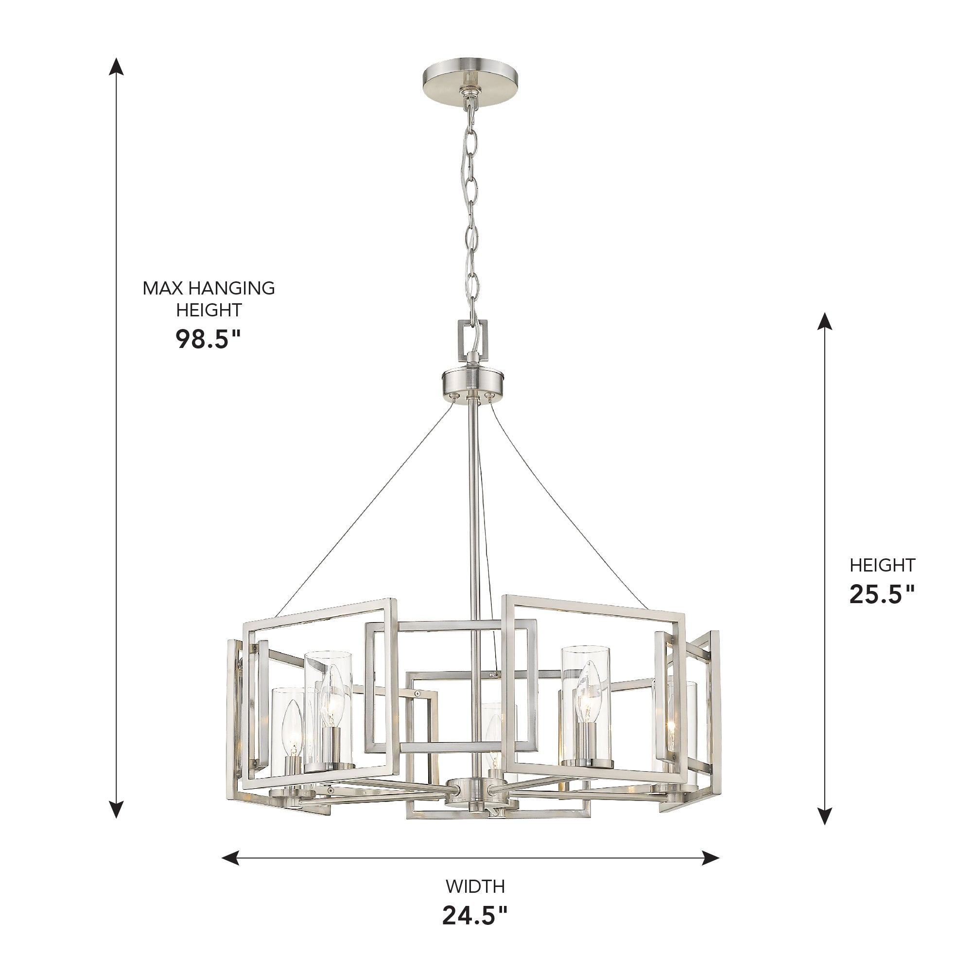 Golden Lighting Marco 5-light Chandelier in Pewter - - Golden Lighting