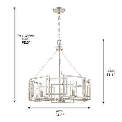 Golden Lighting Marco 5-light Chandelier in Pewter - - Golden Lighting