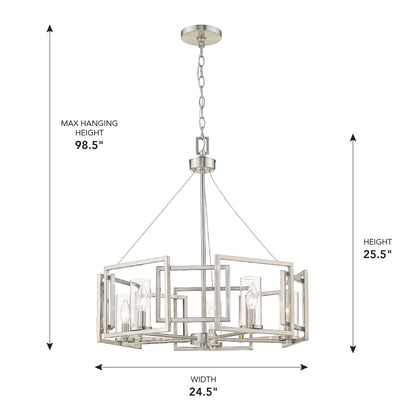Golden Lighting Marco 5-light Chandelier in Pewter - - Golden Lighting