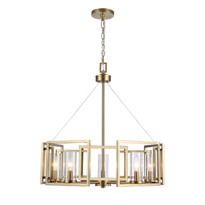 Golden Lighting Marco 5-light Chandelier in Brushed Champagne Brass - - Golden Lighting