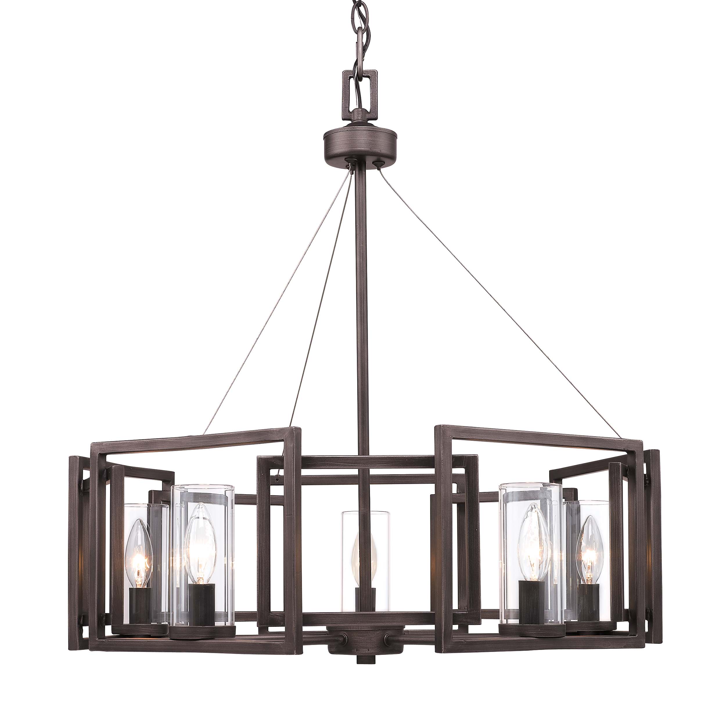 Golden Lighting Marco 5-light Chandelier in Gunmetal Bronze