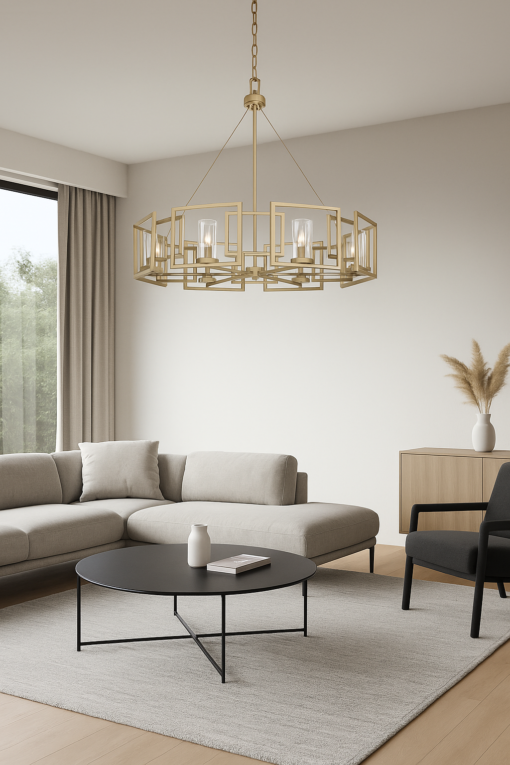 Golden Lighting Marco 8-light Chandelier in Brushed Champagne Brass - - Golden Lighting