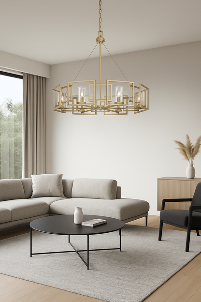 Golden Lighting Marco 8-light Chandelier in Brushed Champagne Brass - - Golden Lighting