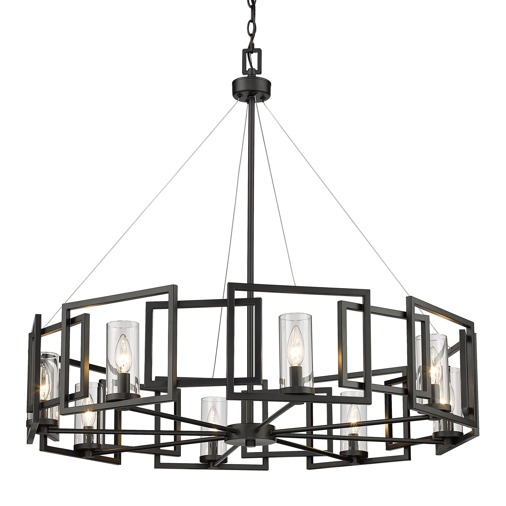 Golden Lighting Marco 8-light Chandelier in Matte Black - - Golden Lighting