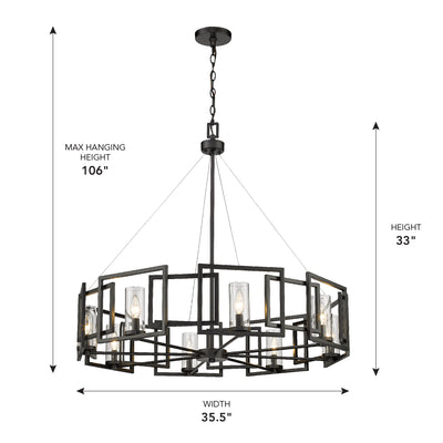 Golden Lighting Marco 8-light Chandelier in Matte Black - - Golden Lighting