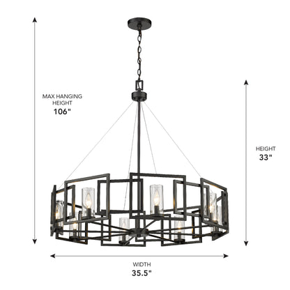 Golden Lighting Marco 8-light Chandelier in Matte Black - - Golden Lighting