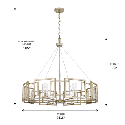 Golden Lighting Marco 8-light Chandelier in White Gold - - Golden Lighting
