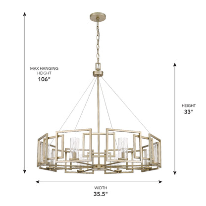 Golden Lighting Marco 8-light Chandelier in White Gold - - Golden Lighting