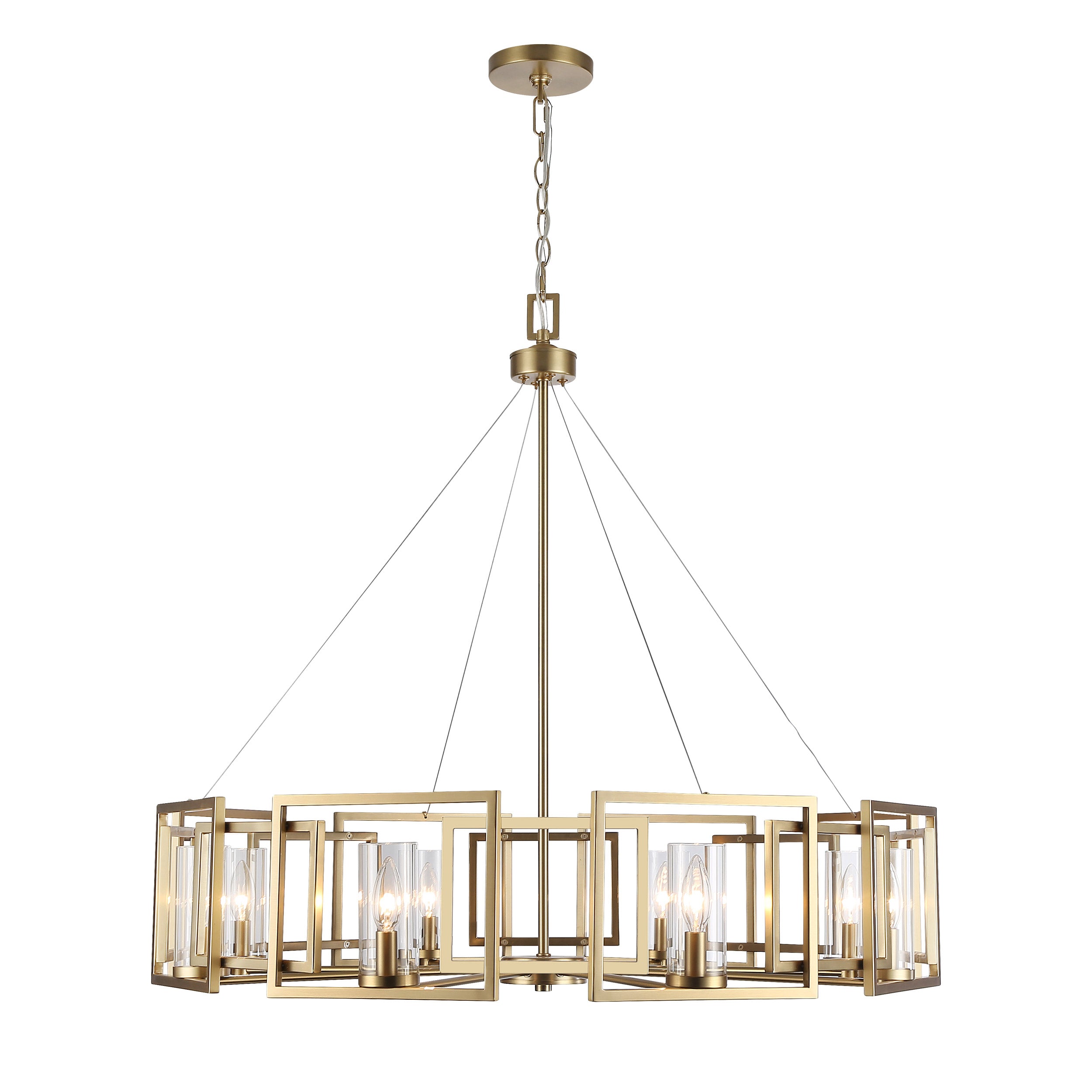 Marco 8-Light Chandelier in Brushed Champagne Bronze with Clear Glass - - Golden Lighting