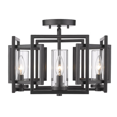 Golden Lighting Marco 4-light Flush Mount in Matte Black - - Golden Lighting