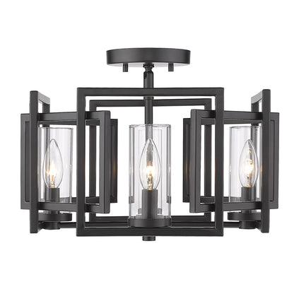 Golden Lighting Marco 4-light Flush Mount in Matte Black - - Golden Lighting