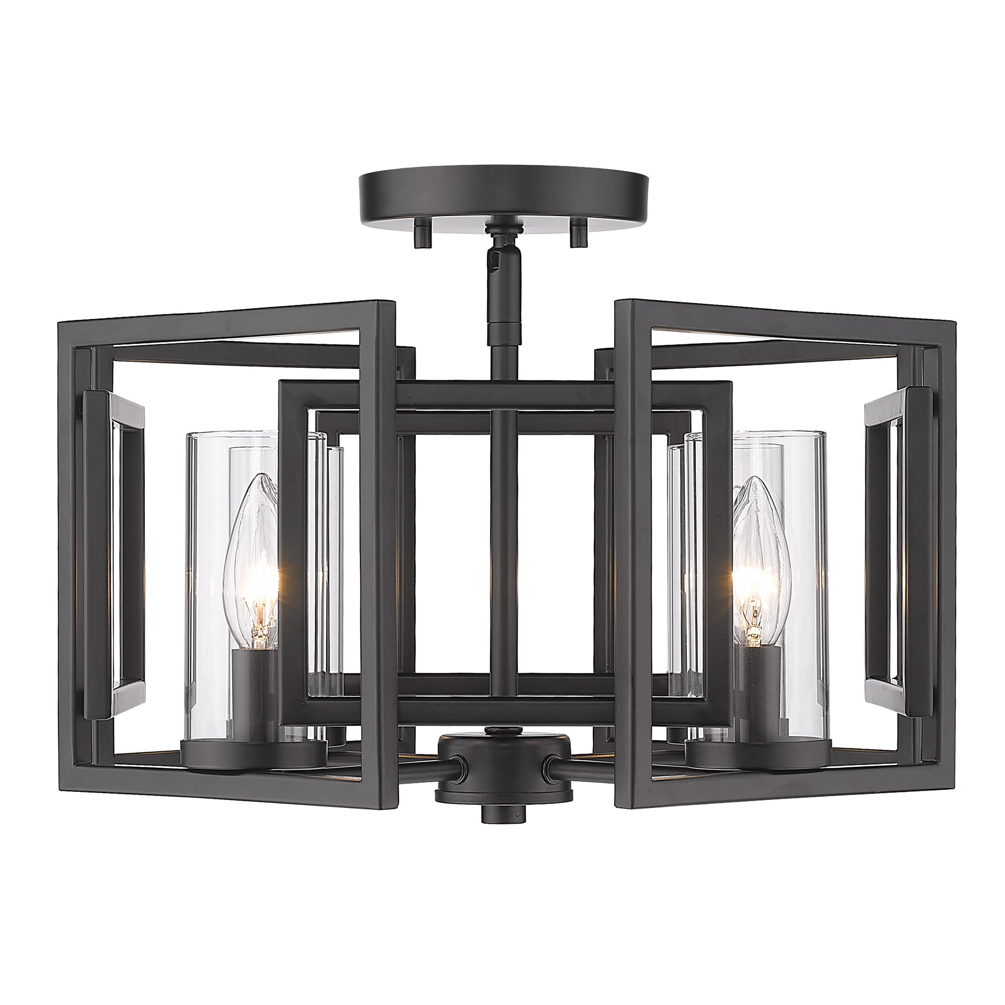 Golden Lighting Marco 4-light Flush Mount in Matte Black - - Golden Lighting