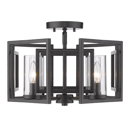 Golden Lighting Marco 4-light Flush Mount in Matte Black - - Golden Lighting