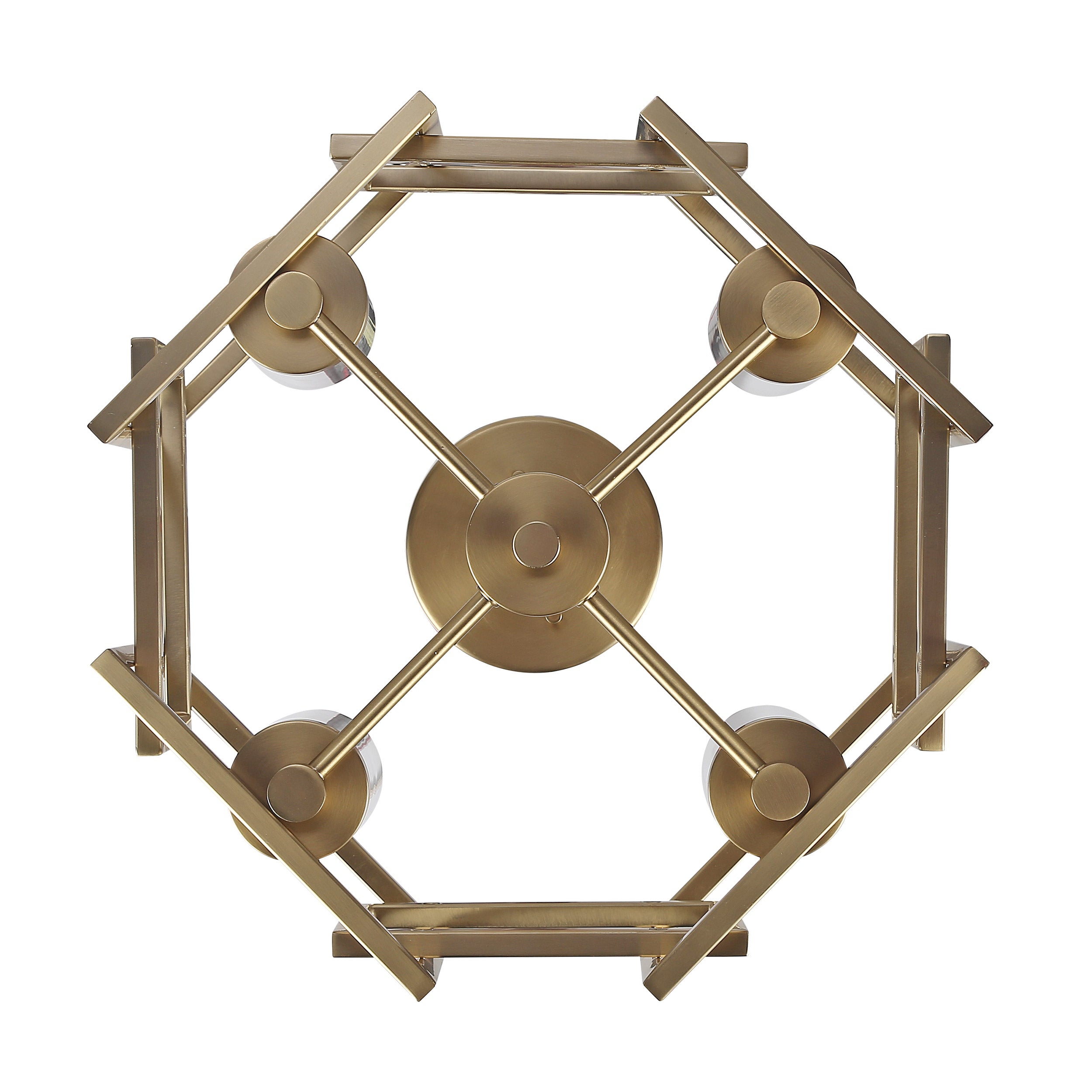 Golden Lighting Marco 4-light Flush Mount in Brushed Champagne Brass - - Golden Lighting